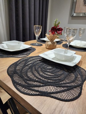 Yalıns Home Rose Lüx Amerikan Servis 12 Parça (6 Supla) (6 Bardak Altılığı)Modern Simli