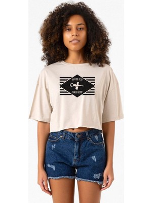 Cowboy Bebop Hammer Head Bej Kadın Crop Tshirt