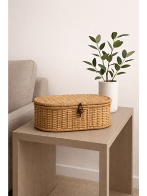 Empressco Çok Amaçlı Hasır Rattan Saklama Kutusu 10X27CM