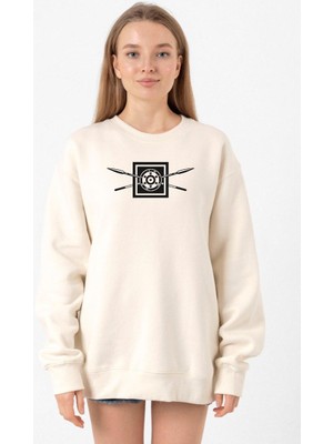 Tshirthane The Wheel Of Time Aiel Ekru Kadın 2ip Sweatshirt
