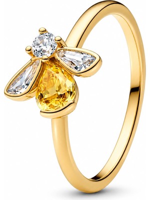 Hector Co Jewellery Gold Renk Bal Arısı Zirkon Yaşlı Yüzük