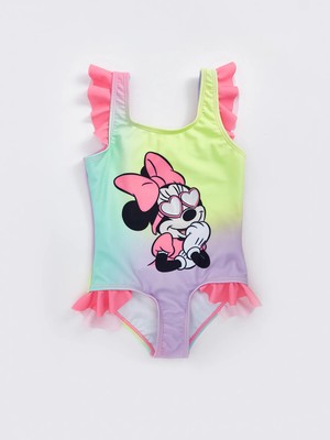 Lc Waikiki Yeni Sezon Kare Yaka Minnie Mouse Baskılı Kız Bebek Mayo