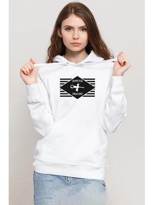 Tshirthane Cowboy Bebop Hammer Head Beyaz Kadın 3ip Kapşonlu Sweatshirt