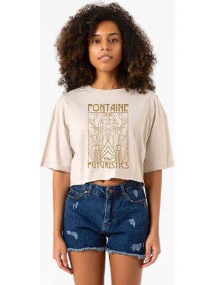 Bioshock Fontaine Futuristics Bej Kadın Crop Tshirt