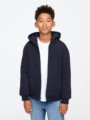 Gap Erkek Çocuk Lacivert Vintagesoft Sherpa Fermuarlı Sweatshirt