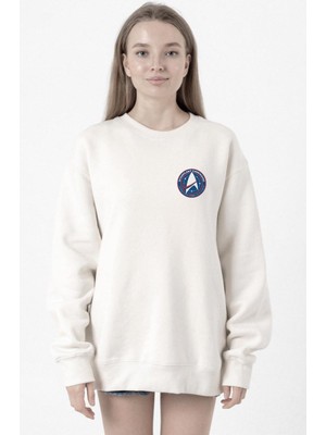 Tshirthane Star Trek Discovery Starfleet Command Beyaz Kadın 2ip Sweatshirt