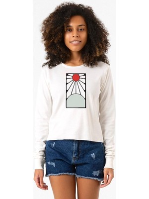Tshirthane Demon Slayer Anime Crest Earring Demon Ekstra Uzunkol Sweatshirt Ekru