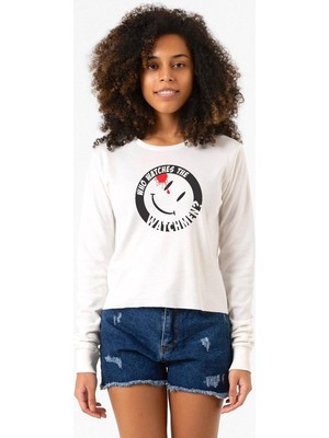 Tshirthane Watchmen Who Watches The Watchmen Ekru Ekstra Uzunkol Sweatshirt