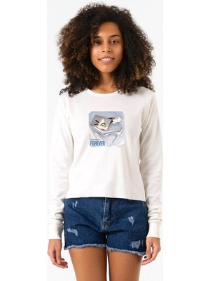 Tshirthane Babymonster Forever Ekru Ekstra Uzunkol Sweatshirt