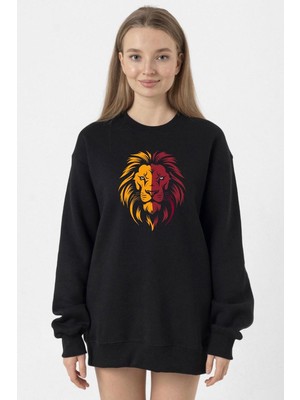 Tshirthane Sarı Kırmızı Leon Siyah Kadın 2ip Sweatshirt