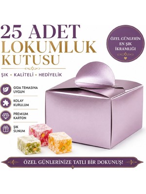 Bkmc 25 Adet Gold Gümüş Lokumluk Kutusu | Söz Nişan Düğün Mevlit Hediyelik Karton Lokum Kutusu | Premium Gold Gümüş