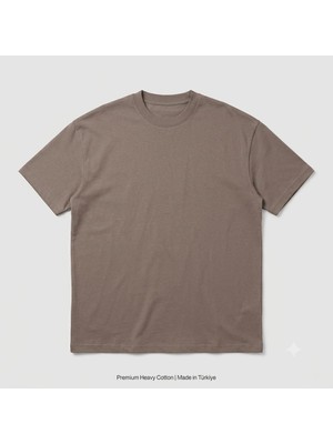 Unisex Erkek/kadın Oversize Organik Pamuklu Bisiklet Yaka T-Shirt