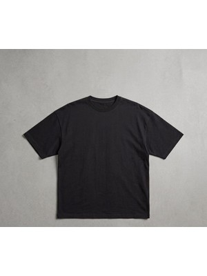 Unisex Erkek/kadın Oversize Organik Pamuklu Bisiklet Yaka T-Shirt