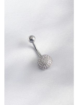 Uravas Store Mey Ithalat® 316L Cerrahi Çelik Zirkon Taş Detay Kadın Göbek Piercing