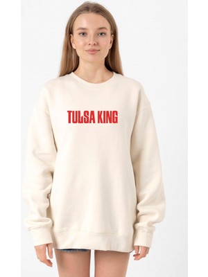 Tshirthane Tulsa King Lettern Ekru Kadın 2ip Sweatshirt