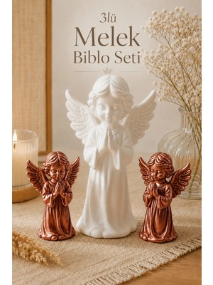 Arvella Studio 3’lü Melek Dekoratif Biblo Seti 15CM –  Minimal Modern Ev Dekoru | Premium Kalite - Angels Bakır