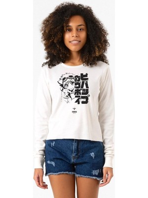 Tshirthane Cowboy Bebop Vintage Ein and Ed Ekstra Uzunkol Sweatshirt Ekru