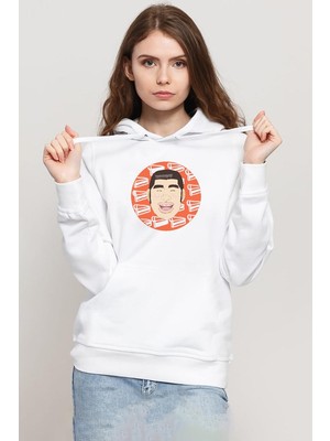Tshirthane Monogatari Anime Takeo Gouda Circle Poster Beyaz Kadın 3ip Kapşonlu Sweatshirt