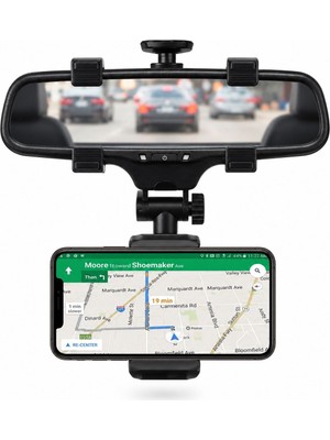 Araç Dikiz Aynası Telefon Tutucu – 360° Döner Universal Araç Içi Telefon Standı