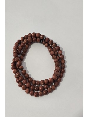 c-bhadu naturel 99 Lu 6 mm Kahverengi Yıldız Taşı Doğaltaş Kolye, Bileklik, Tespih