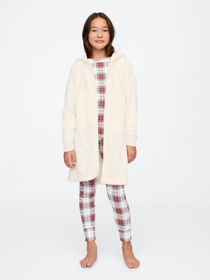 Gap Kız Çocuk Kırık Beyaz Geri Dönüştürülmüş Sherpa Gap Logo Sabahlık