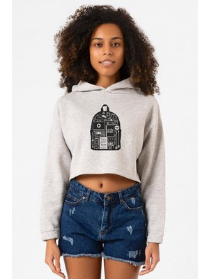 Tshirthane The Last Of Us Ellie's Backpack Grimelanj Kadın Crop Kapşonlu