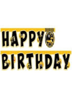 Inşaat Temalı Happy Birthday Banner