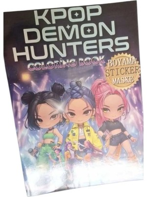 Mutlu Anılar Partievi K-Pop Demon Hunters Boyama Kitabı Stickerlı 1 Adet