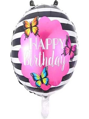 Mutlu Anılar Partievi Kelebek Happy Birthday Folyo Balon 1 Adet