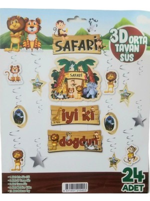 Safari Konsept 3D Tavan Süs Seti