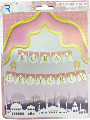 PM Party Concept Kuran Okuyorum Banner,kuran Okuma Partisi Süslemesi
