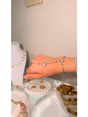 Jade Accessory Premium | Silver Yıldızlı Çift Şahmeran Şahmaran Bileklik 316 L