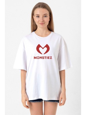 Babymonster Monstiez Beyaz Kadın Oversize Tshirt