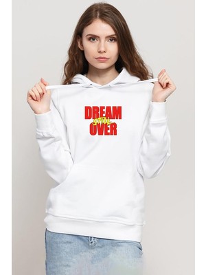 Tshirthane Dream Still Over Beyaz Kadın 3ip Kapşonlu Sweatshirt