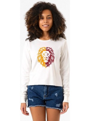 Tshirthane Sarı Kırmızı Leon Ekru Ekstra Uzunkol Sweatshirt