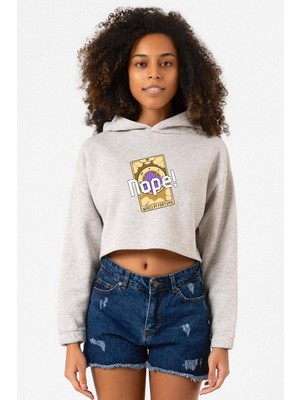 Tshirthane Wheel Of Fortune Nope Grimelanj Kadın Crop Kapşonlu