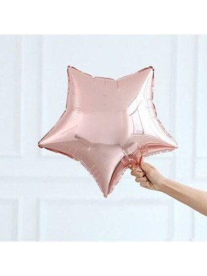 BenimMarifetlerim Rose Gold Yıldız Folyo Banlon 18 Inch 45 cm