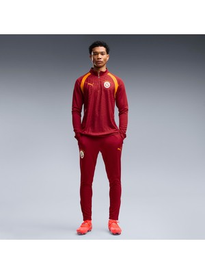 Puma Erkek Kırmızı Puma Gsk Training 1/4 Zip Top Galatasaray Erkek Fermuarlı Dar Kesim Antrenman Üstü