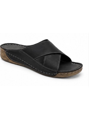 N Napa Shoe NP.312.SİYAH Deri Terlik