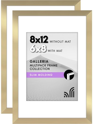 Shopwave Americanflat 8X12 Resim Çerçevesi 2 Inç Altın Seti - Mat ile 6x8 Resim Çerçevesi Veya Matsız 8X12 Ç
