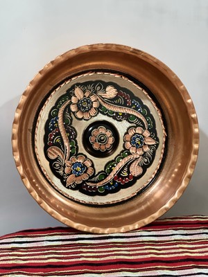Uzunoğlu Bakır Bakır Hamam Tası/kına Tepsisi