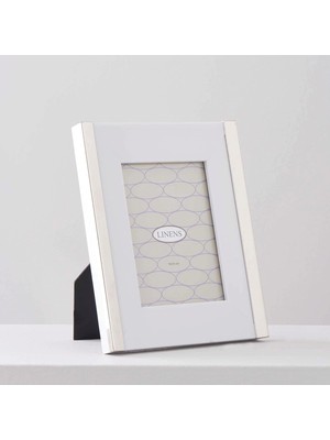 Shopwave Linens Thick 10X15 cm Çerçeve Gümüş Beyaz