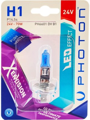 Shopwave Photon Ampul H1 24V Dv 70W Xen (Tekli Blister)(Beyaz Işık) 6000K Pht PH6601 Dv B1