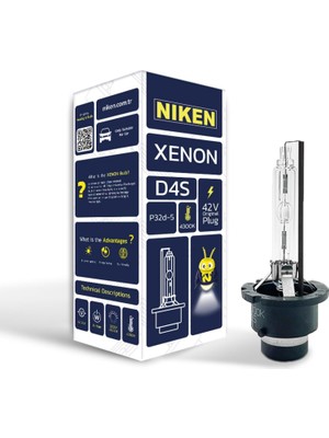 Shopwave Niken D4S 4300K Gün Işığı Xenon Far Ampulü, 42V 35W P32D-5
