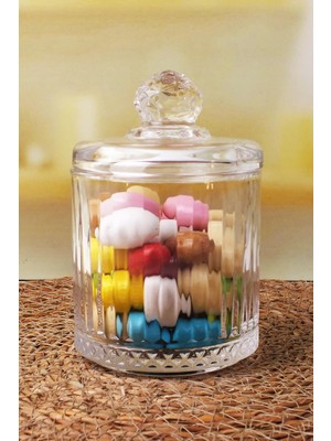 Shopwave Deconox Lüx Kristal Büyük Cam Şekerlik & Cam Lokumluk, Kesme Cam Lüx Şekerlik 13CM*7.8CM - 06638