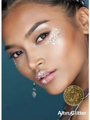 Shopwave Jel Form Makyaj Simleri Glitter Işıltılı Yüz Makyajı Altın, 825282528868