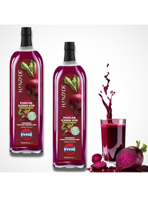 Shopwave Hanzade Bitkisel Pancar Kvass Fermente Kırmızı Pancar Içeren Kür 1 Litre x 2 Adet Cam Şişe