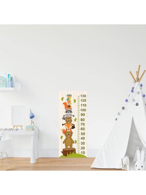 Shopwave Çocuk Odası Bebek Odası Hayvanlar Boy Cetveli Boy Ölçer Sticker