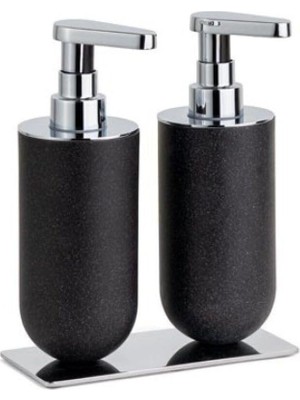 Shopwave System 2'li Sıvı Sabunluk Siyah/krom Renk 208X87X170 mm