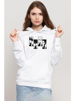 My Hero Academi Anime Class 1A Boys Beyaz Kadın 3ip Kapşonlu Sweatshirt